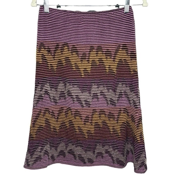 VTG 80’s Missoni Orange Label Chevron Wool Blend Skirt IT42/US 6 - Picture 9 of 9